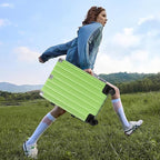 Krute Checked Aluminum Frame Suitcase 24 Inch Zipperless Luggages Hardside PC - Image 9