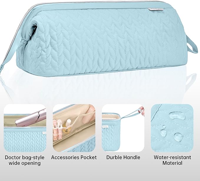 Shark Flex Style Case for Airwrap Hair Dryer Brush Revlon Hair Tools Travel Bag Carrying Case Flat Curling Iron Organizer (Light Blue)
