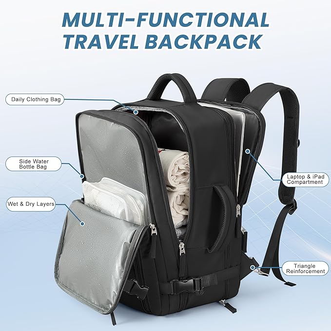 Beraliy Travel Backpack for Men Women, Large Carry On Backpack, Personal Item - Image 3