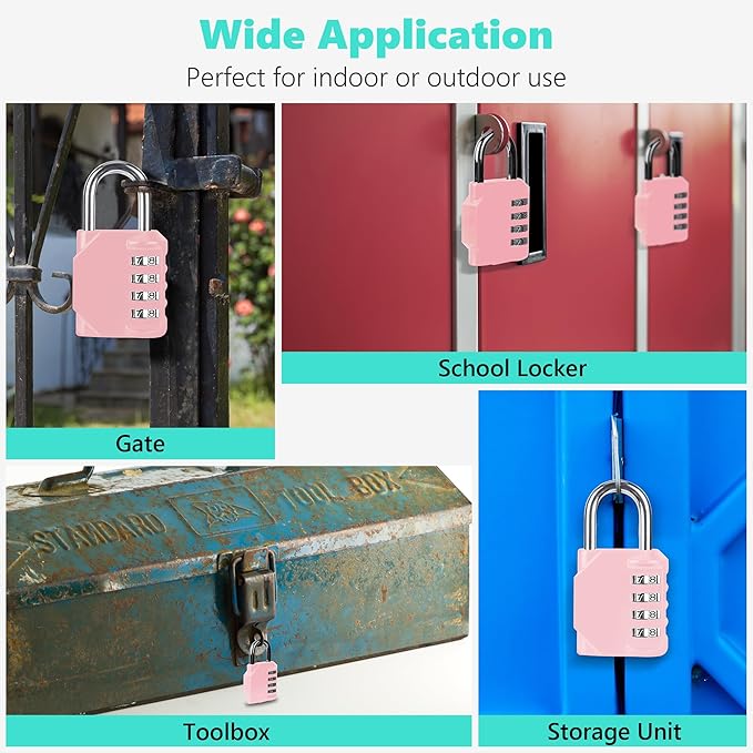 CL11RQ Combination Lock, 4 Digit Outdoor Combination Padlock Set Your own - Image 6