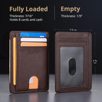 Buffway Slim Minimalist Front Pocket RFID Blocking Leather Wallets - Image 5