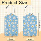 3 PCS Vintage Groovy Flowers Luggage Tags, Suitcase Tags Privacy Cover ID Label - Image 3