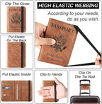 Passport Holder Cover Wallet Travel Essentials Leather Rfid Blocking Case - Image 3