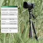 Fotopro 59" Carbon Fiber Travel Tripod, Compact Video Tripods - Image 2