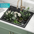 KRAUS Bellucci 25-inch Granite Workstation Drop In Top Mount Single Bowl - Image 12
