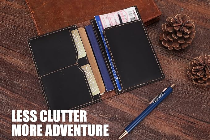 STAR VISTA Albatross Leather Travel Passport Holder, Minimalist Design - Image 6