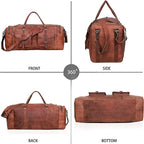 Leather Duffle Bag for Men Luggage Handmade Travel Bag Carry On Luggage - Image 8