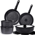 GiPP Ceramic Pots and Pans Set Non Stick, Nonstick Detachable Handle Cookware by GiPP