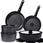GiPP Ceramic Pots and Pans Set Non Stick, Nonstick Detachable Handle Cookware by GiPP