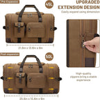 Travel Duffle Bag for Men, Heavy Duty Canvas Duffle Bag, Carryon Bags for - Image 5