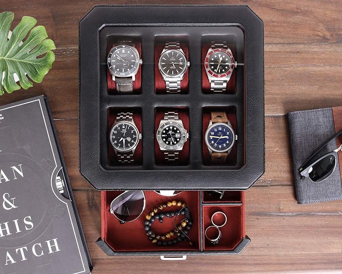ROTHWELL 6 Slot Leather Watch Box - Image 4