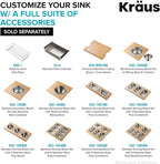 KRAUS Bellucci Workstation 33" Single Bowl Granite Kitchen Sink in Metallic - Image 14