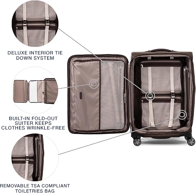 Travelpro Platinum Elite Softside Expandable Checked Luggage, 8 Wheel Spinner - Image 5