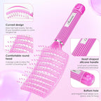 Bsisme Hair Brush with Hair Clips, Vented Brush for Faster Blow Drying, Detangler & Frizz-Free on Women Girls Kids Curly Wet Thick Fine Hair, Ideal Valentine's Day, Mothers Day, Birthday Gift for Her