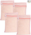 4 Piece Pink Small, Durable Organic Cotton Mesh Laundry Bag by NAHADS