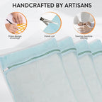 4-Piece Blue Medium Durable Organic Cotton Mesh Laundry Bags - Image 3