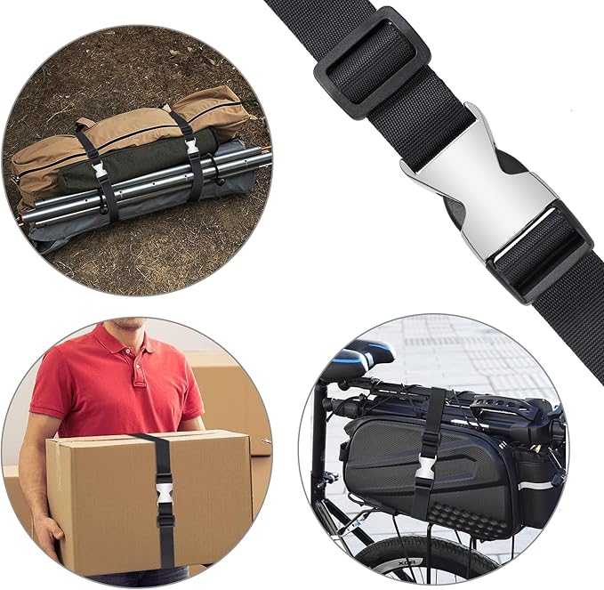 Buckle Straps with Metal Clips, Adjustable Nylon Straps with Buckles - Image 5