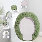 Microfiber Elongated Toilet Seat Cover 19.5"x 15" Machine Washable Solid Toilet - Image 4