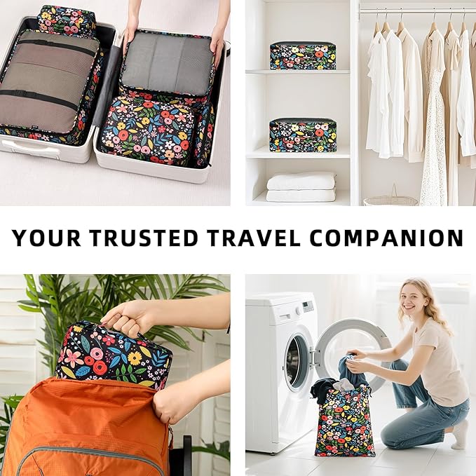 BAGAIL 8 Set Packing Cubes Luggage Packing Organizer Bags - Image 8