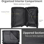 Merax 20 Inch Carry On Luggage Airline Approved, Hardshell ABS Suitcase - Image 5
