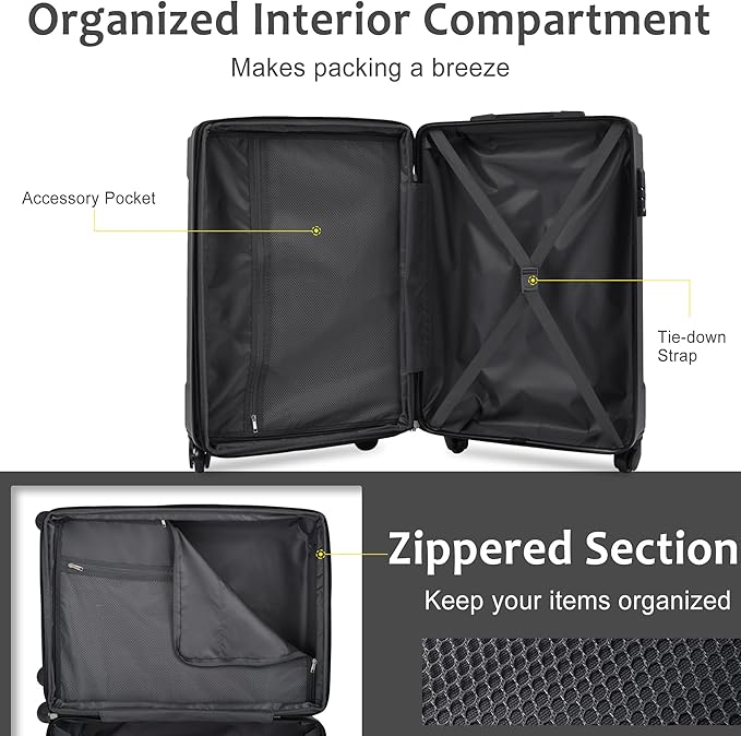 Merax 20 Inch Carry On Luggage Airline Approved, Hardshell ABS Suitcase - Image 5