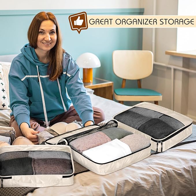 5 Pcs Packing Cubes for Suitcase Large Travel Cubes Carry on Luggage Organizer - Image 5
