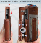 Airtag Wallet for Men, with Money Clip 10 Cards Metal Case Smart Slim Pop Up - Image 3