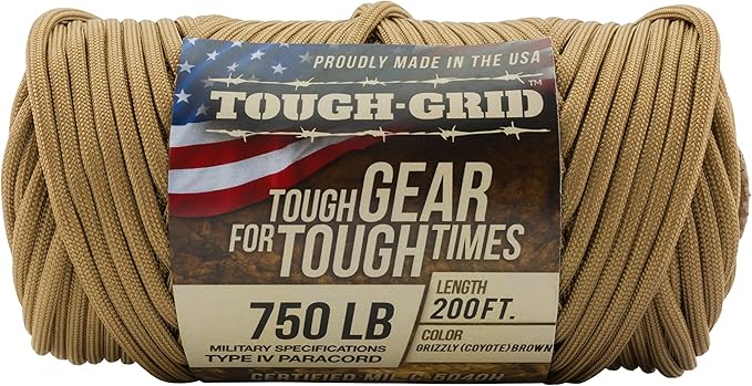 TOUGH-GRID 750 Paracord Rope Nylon Parachute Cord, Made in USA Survival Kit - Image 4