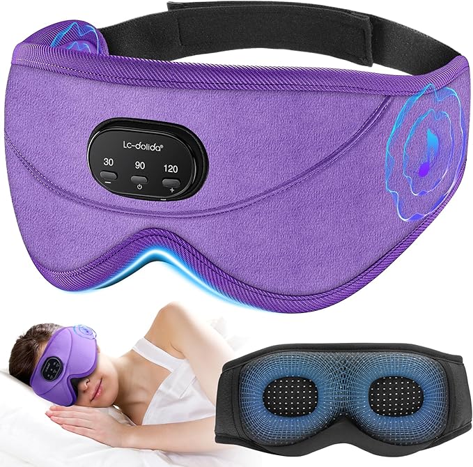 LC-dolida White Noise Sleep Mask, 3D Sleep Headphones by LC-dolida