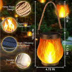 Kaliqo Solar Lantern Outdoor Lights Solar Lantern Waterproof Flickering Flame - Image 2