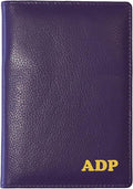 Personalized Monogrammed Dark Purple Leather RFID Passport Wallet by 123CheapChecks