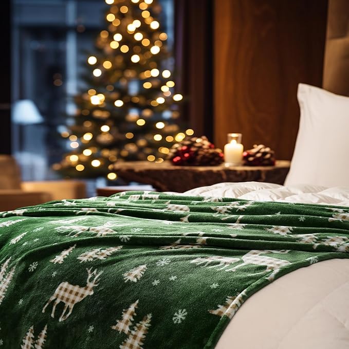 PHF Printed Fleece Throw Blanket, No Shed No Pilling Ultra Soft Plush Cozy Xmas - Image 3