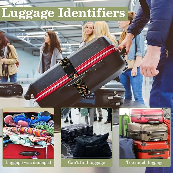 Mushroom Luggage Straps for Suitcases TSA Approved, Luggage Identifiers for - Image 6