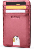 Buffway Mens Slim Wallet, Minimalist Thin Front Pocket Leather Credit Card by Buffway