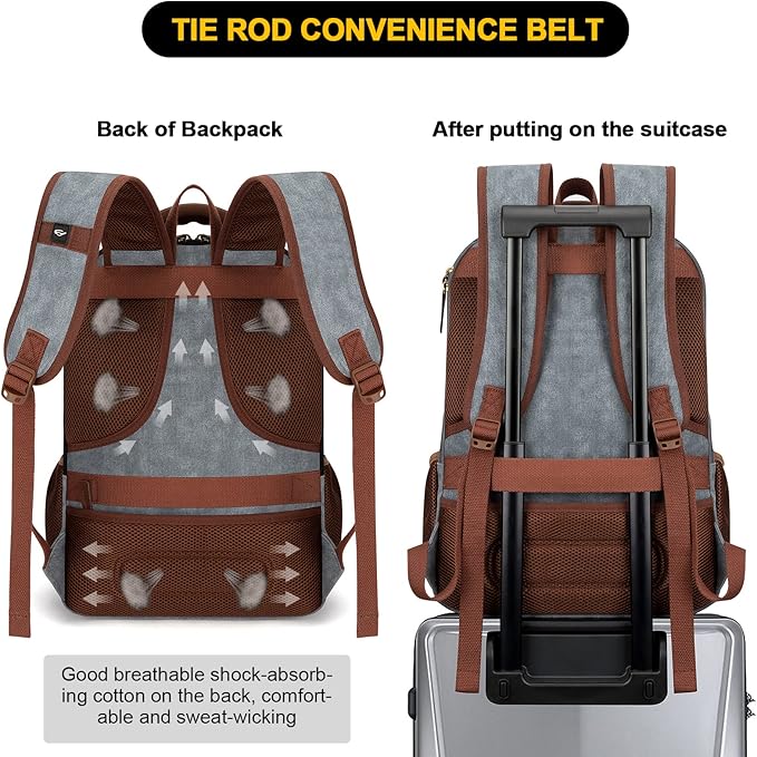 Tzowla Canvas Laptop Backpack, Bag - Image 5