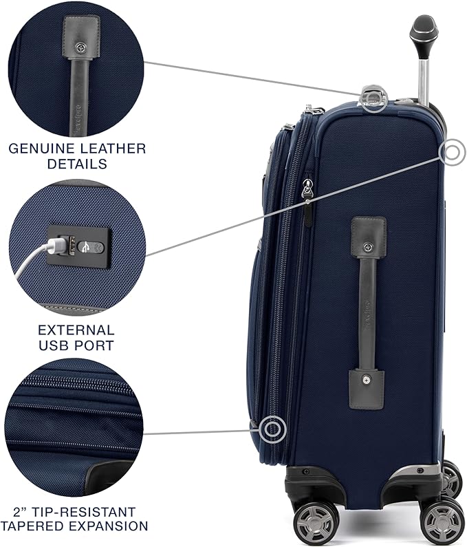Travelpro Platinum Elite Softside Expandable Carry on Luggage, 8 Wheel Spinner - Image 4