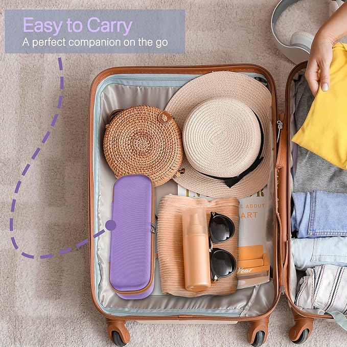 RAIACE Hard Storage Case Compatible with Dyson Airstrait Straightener, Travel Carrying Bag. (case only). - Purple