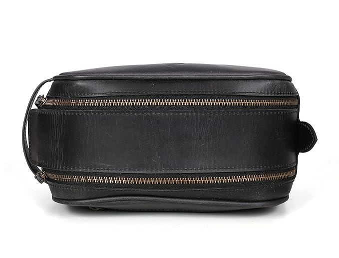 10" Premium Leather Toiletry Travel Pouch - Image 8