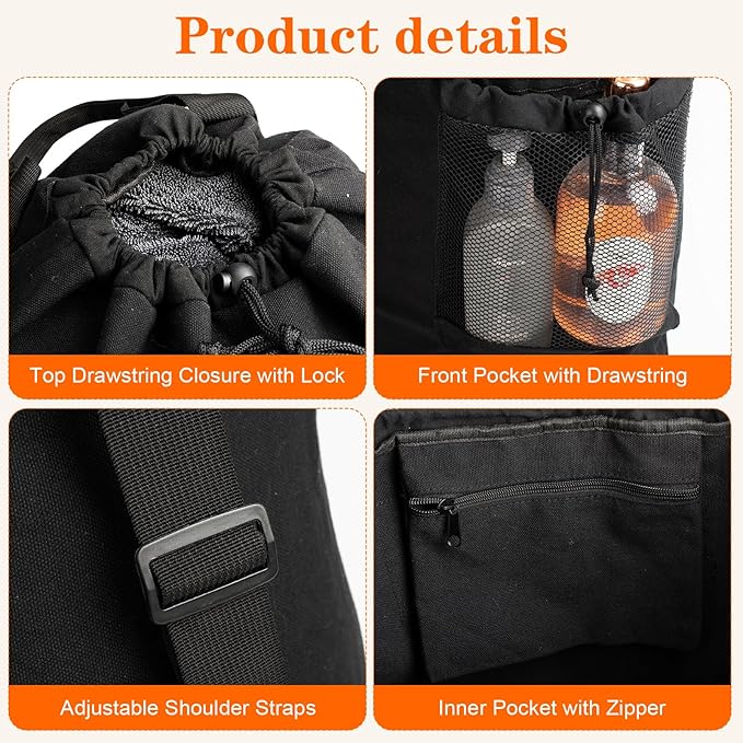 Canvas backpack laundry bag, laundry backpack - Image 3