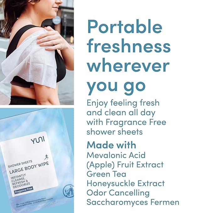 YUNI Beauty Large Body Wipes Super Soft Moist Showerless that Cleanse & - Image 5