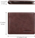 VISOUL Mens Bifold Leather RFID Blocking Wallet - Image 4