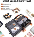 feilario 20" Aluminum Frame Wide Handle Hard Shell Carry On Suitcase - Image 5