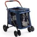 Upgraded 4 Wheels Pet Stroller for Small/Medium Dogs- One Button Fold, by CanineCanyon