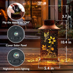 Homemory Hummingbird Solar Lanterns Waterproof, Metal Hanging Hollowed-Out - Image 3