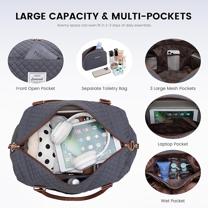 LOVEVOOK Travel Duffle Bag, Weekender Bags - Image 3