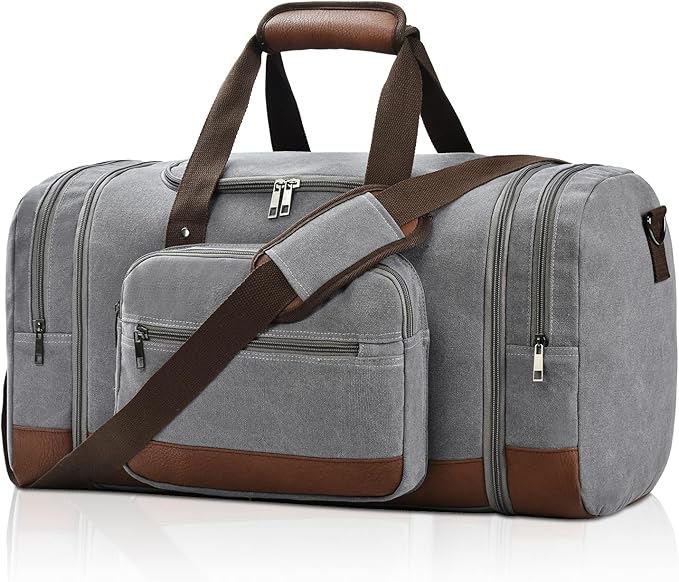 Litvyak Duffle Bag for Travel, 50L Canvas Travel Duffel Bags Overnight Weekend by Litvyak