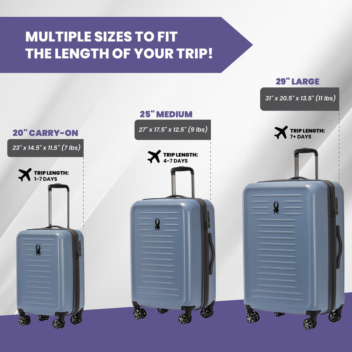 Rails Expandable Hardside Upright Suitcase with 360 Spinner Wheels (Denim / Large Checked)