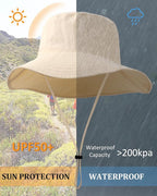Water-Resistant Sun UPF 50+ Bucket Hat Protection Packable Brimmed Boonie - Image 2