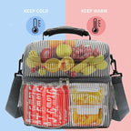 FlowFly Double Layer Cooler Insulated Lunch Bag Adult Lunch Box Large Tote Bag - Image 2