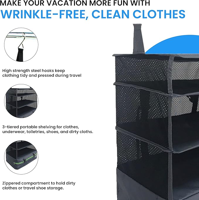 Stow-N-Go Portable Hanging Travel Shelves, Packing Organizer - Image 8